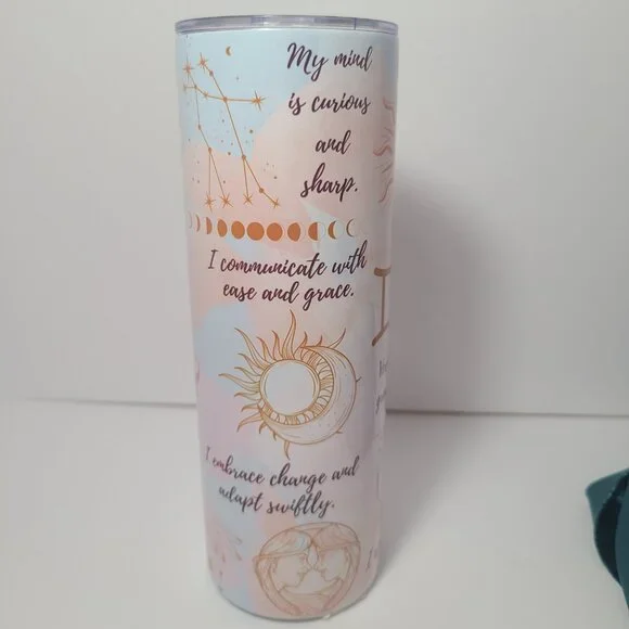Witchy Gemini Tumbler – Mystical Zodiac 20 oz | Moon Magic Vibes - Picture 4 of 13